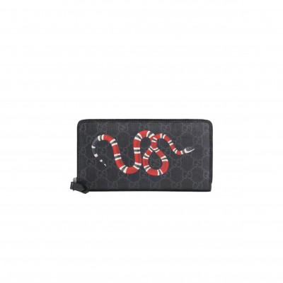 GUCCI GG SUPREME ROUND ZIPPER LONG WALLET 451273 (19*10*2.5cm)